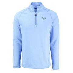Houston Texans Cutter & Buck Peshastin Eco Fleece Recycled Raglan Quarter-Zip Top Powder Blue - NFL
