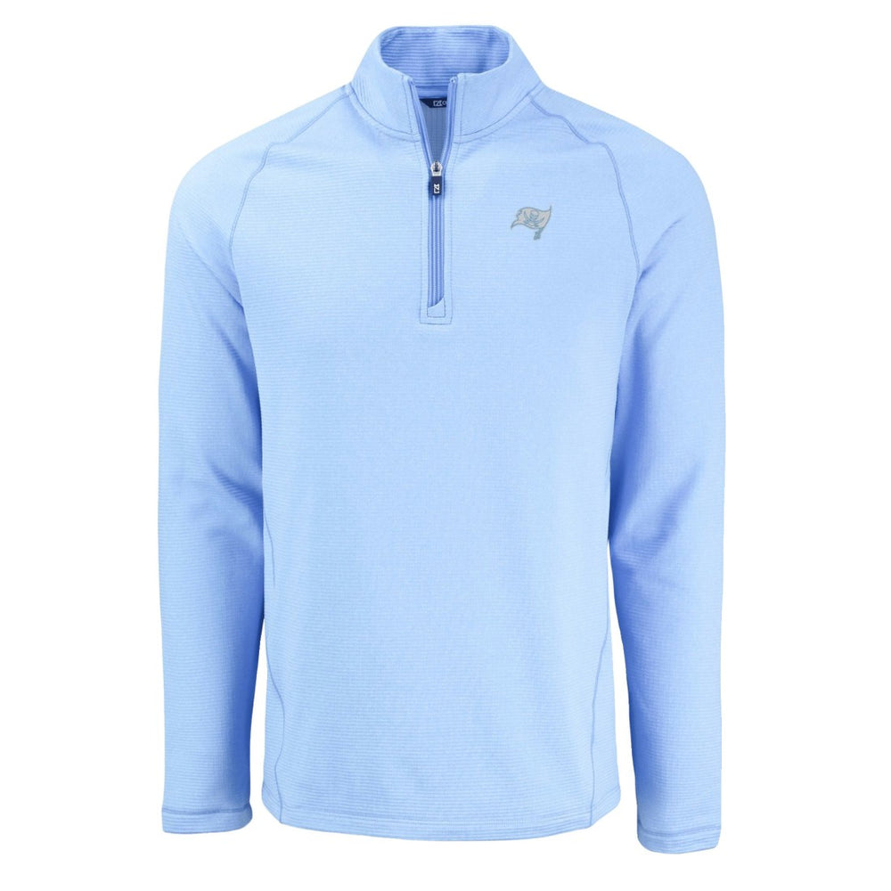 Tampa Bay Buccaneers Cutter & Buck Peshastin Eco Fleece Recycled Raglan Quarter-Zip Top Powder Blue - NFL