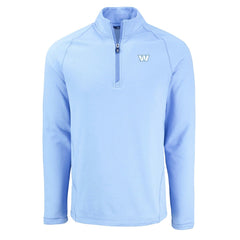 Washington Commanders Cutter & Buck Peshastin Eco Fleece Recycled Raglan Quarter-Zip Top Powder Blue - NFL