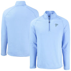 Atlanta Falcons Cutter & Buck Peshastin Eco Fleece Recycled Raglan Half-Zip Top Powder Blue - NFL