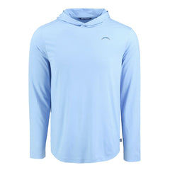 Los Angeles Chargers Men's Cutter & Buck Coastline Epic Comfort Eco Recycled Men's Hooded Shirt Powder Blue - NFL