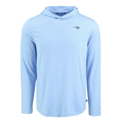 New England Patriots Men's Cutter & Buck Coastline Epic Comfort Eco Recycled Men's Hooded Shirt Powder Blue - NFL
