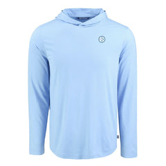 Pittsburgh Steelers Men's Cutter & Buck Coastline Epic Comfort Eco Recycled Men's Hooded Shirt Powder Blue - NFL