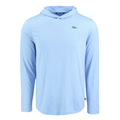 Denver Broncos Men's Cutter & Buck Coastline Epic Comfort Eco Recycled Men's Hooded Shirt Powder Blue - NFL