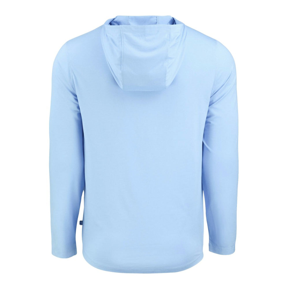 Denver Broncos Men's Cutter & Buck Coastline Epic Comfort Eco Recycled Men's Hooded Shirt Powder Blue - NFL