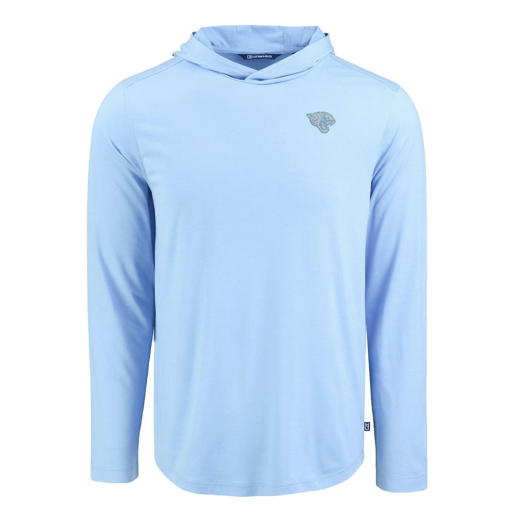 Jacksonville Jaguars Men's Cutter & Buck Coastline Epic Comfort Eco Recycled Men's Hooded Shirt Powder Blue - NFL