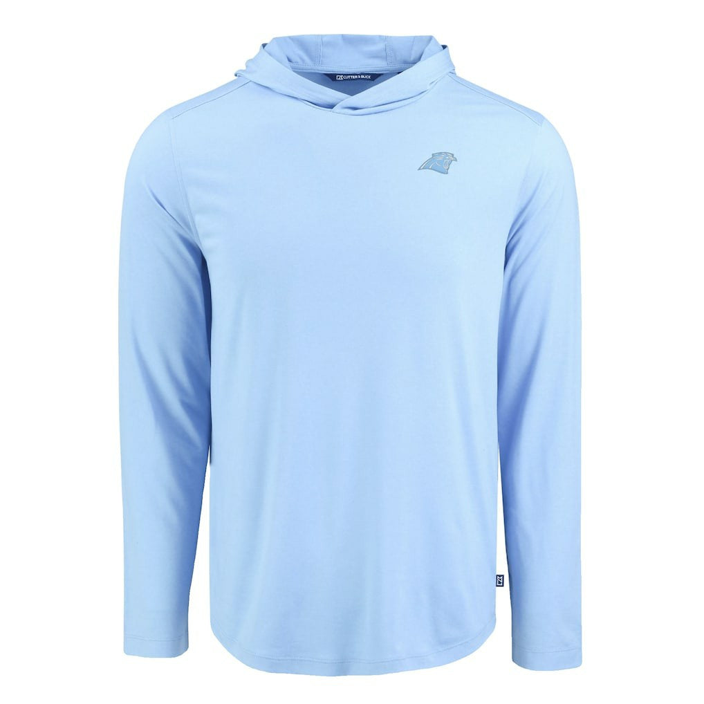Carolina Panthers Men's Cutter & Buck Coastline Epic Comfort Eco Recycled Men's Hooded Shirt Powder Blue - NFL