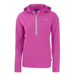 Baltimore Ravens Cutter & Buck Women's Daybreak Eco Recycled Half-Zip Hoodie Pink - NFL