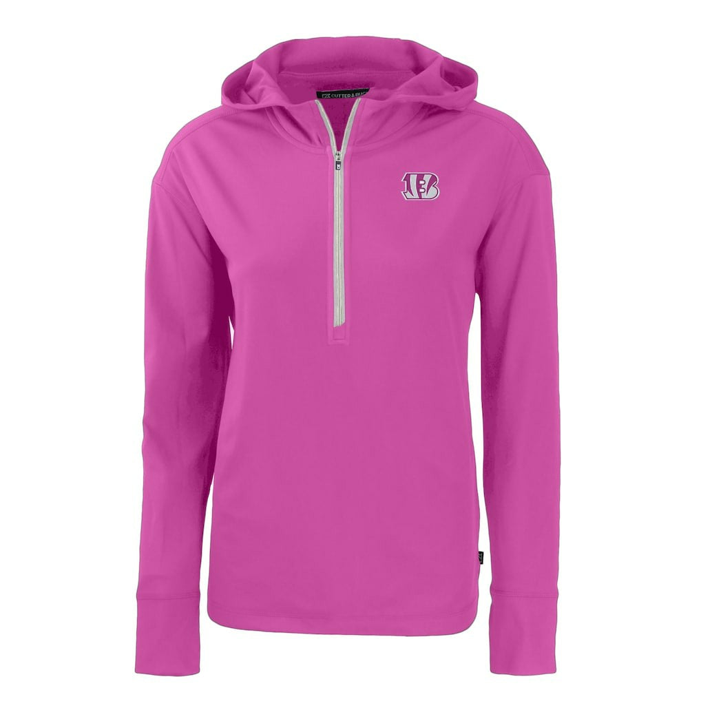 Cincinnati Bengals Cutter & Buck Women's Daybreak Eco Recycled Half-Zip Hoodie Pink - NFL