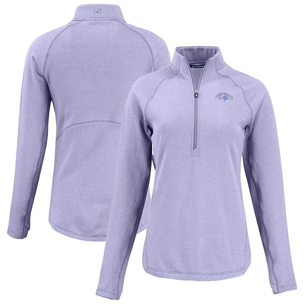 Baltimore Ravens Cutter & Buck Women's Peshastin Eco Fleece Recycled Half-Zip Top Purple - NFL