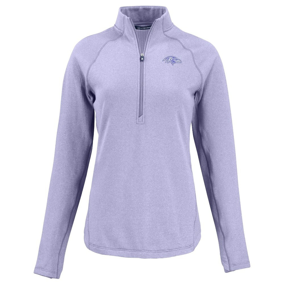 Baltimore Ravens Cutter & Buck Women's Peshastin Eco Fleece Recycled Half-Zip Top Purple - NFL