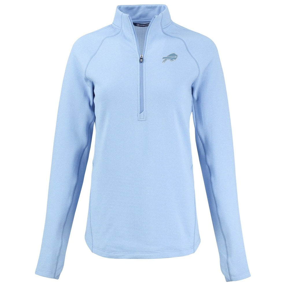 Buffalo Bills Cutter & Buck Women's Peshastin Eco Fleece Recycled Half-Zip Top Powder Blue - NFL