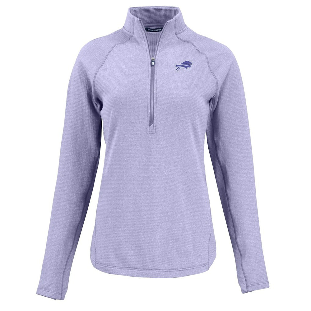 Buffalo Bills Cutter & Buck Women's Peshastin Eco Fleece Recycled Half-Zip Top Purple - NFL