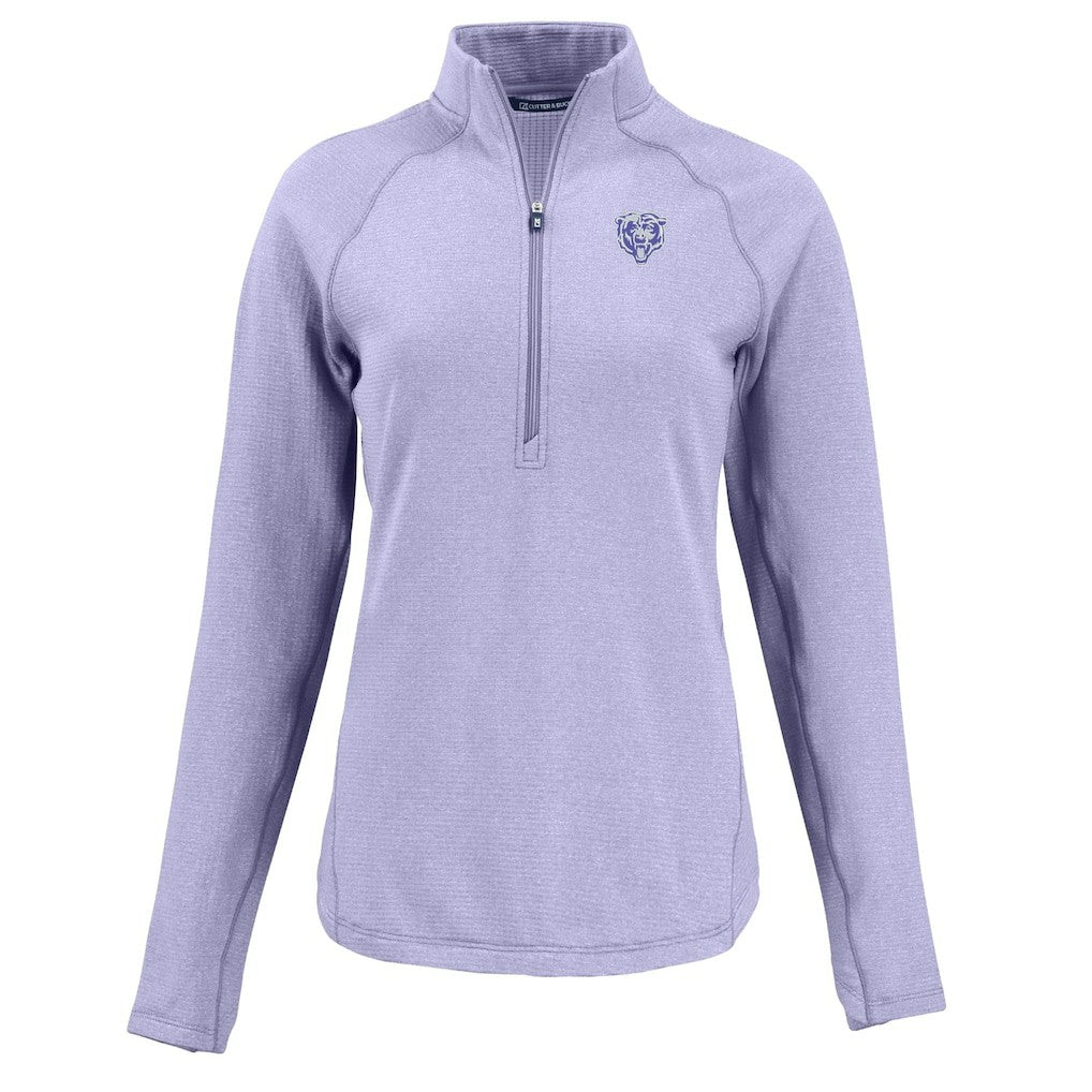 Chicago Bears Cutter & Buck Women's Peshastin Eco Fleece Recycled Half-Zip Top Purple - NFL