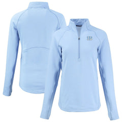 Cincinnati Bengals Cutter & Buck Women's Peshastin Eco Fleece Recycled Half-Zip Top Powder Blue - NFL