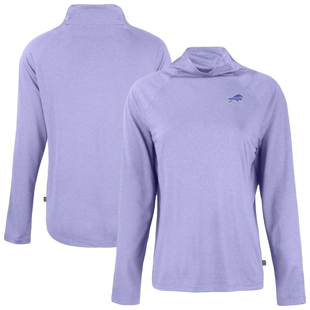 Buffalo Bills Cutter & Buck Women's Coastline Epic Comfort Eco Recycled Funnel Neck Pullover Top Lavender - NFL