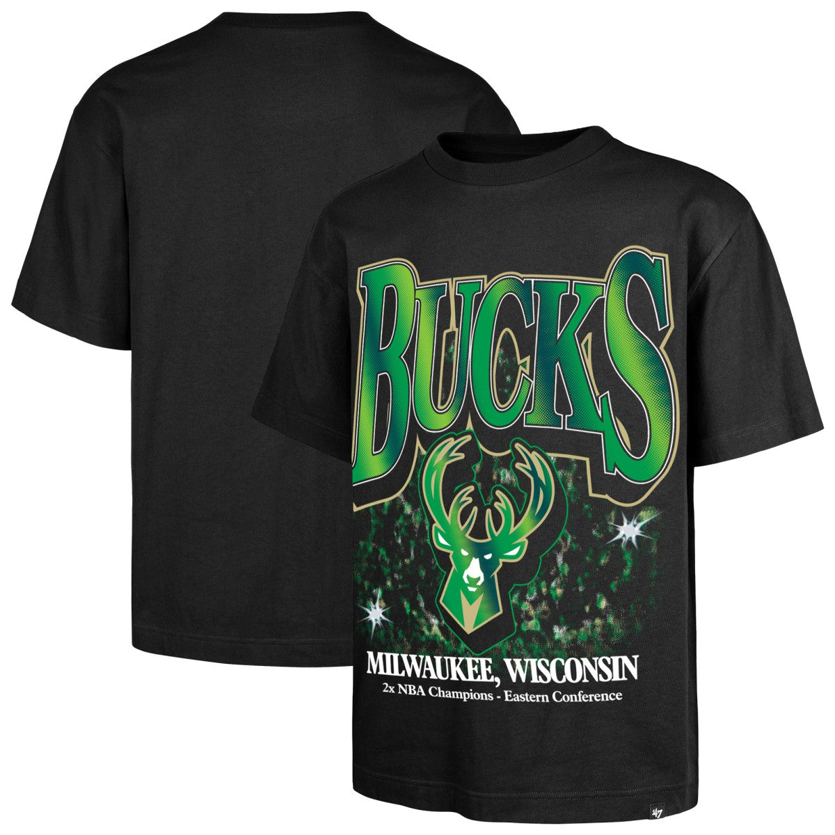 47 brand - Milwaukee Bucks '47 Past Champs Collection Flashbulb Foundation T-Shirt - Black