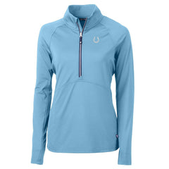 Indianapolis Colts Cutter & Buck Women's Adapt Eco Knit Stretch Recycled Half-Zip Top Powder Blue - NFL