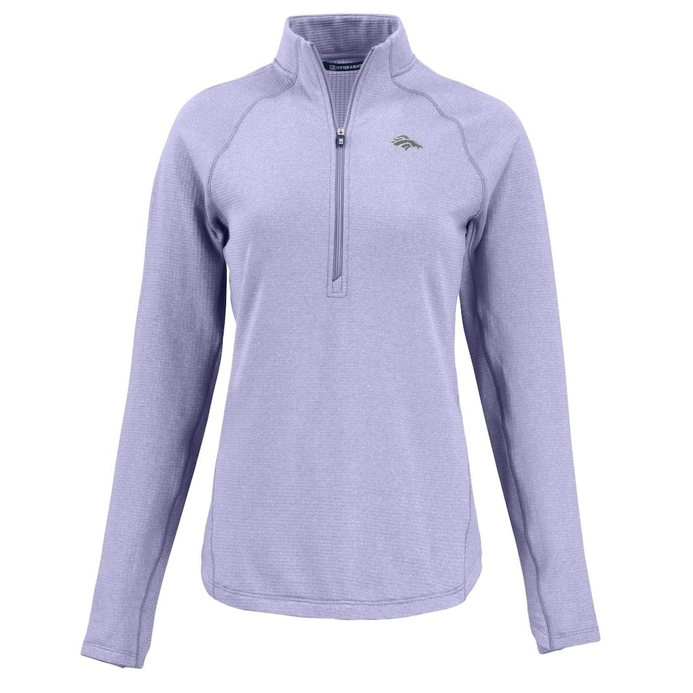 Denver Broncos Cutter & Buck Women's Peshastin Eco Fleece Recycled Half-Zip Top Purple - NFL