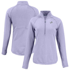 Detroit Lions Cutter & Buck Women's Peshastin Eco Fleece Recycled Half-Zip Top Purple - NFL