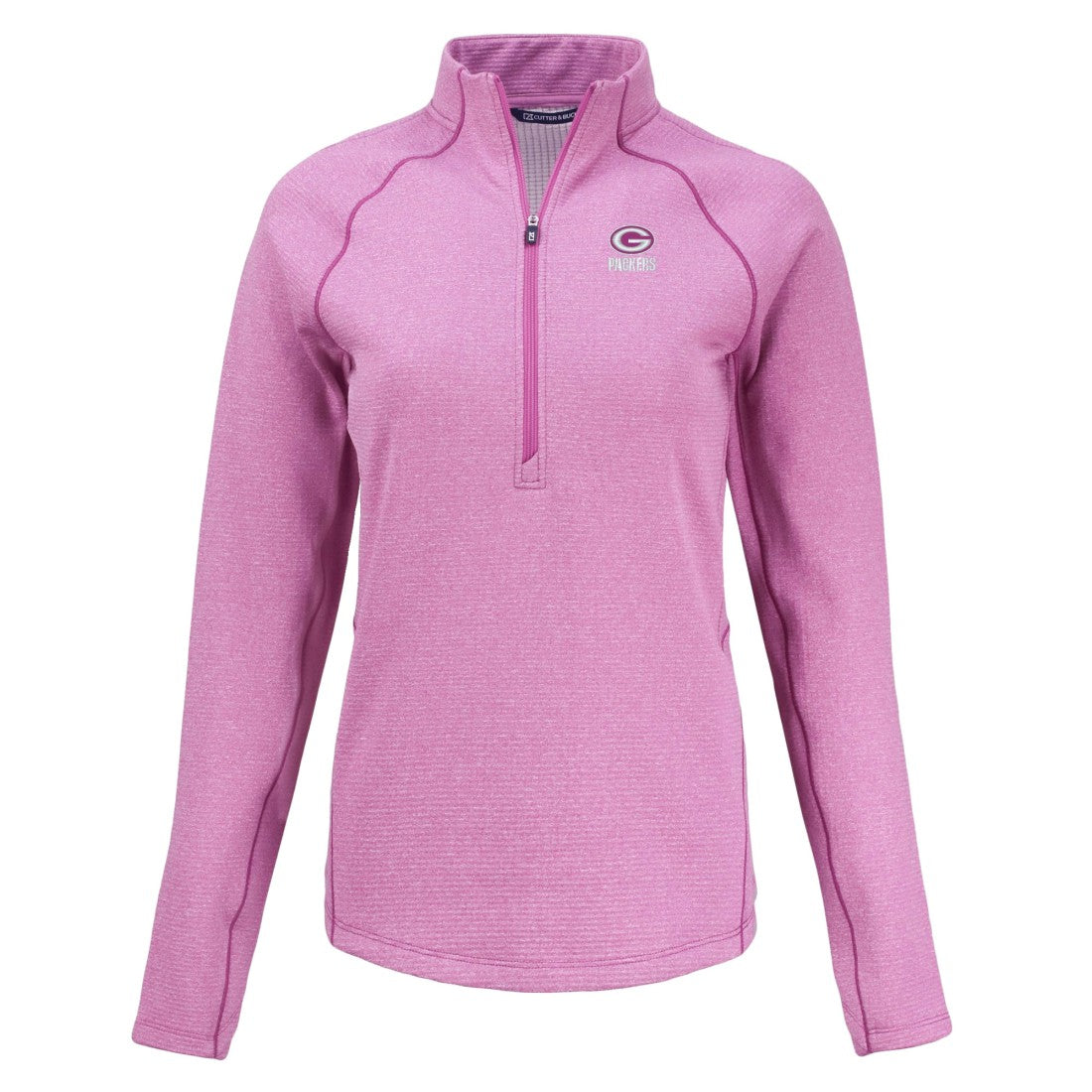 Green Bay Packers Cutter & Buck Women's Peshastin Eco Fleece Recycled Half-Zip Top Pink - NFL