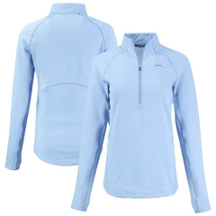 Los Angeles Chargers Cutter & Buck Women's Peshastin Eco Fleece Recycled Half-Zip Top Powder Blue - NFL