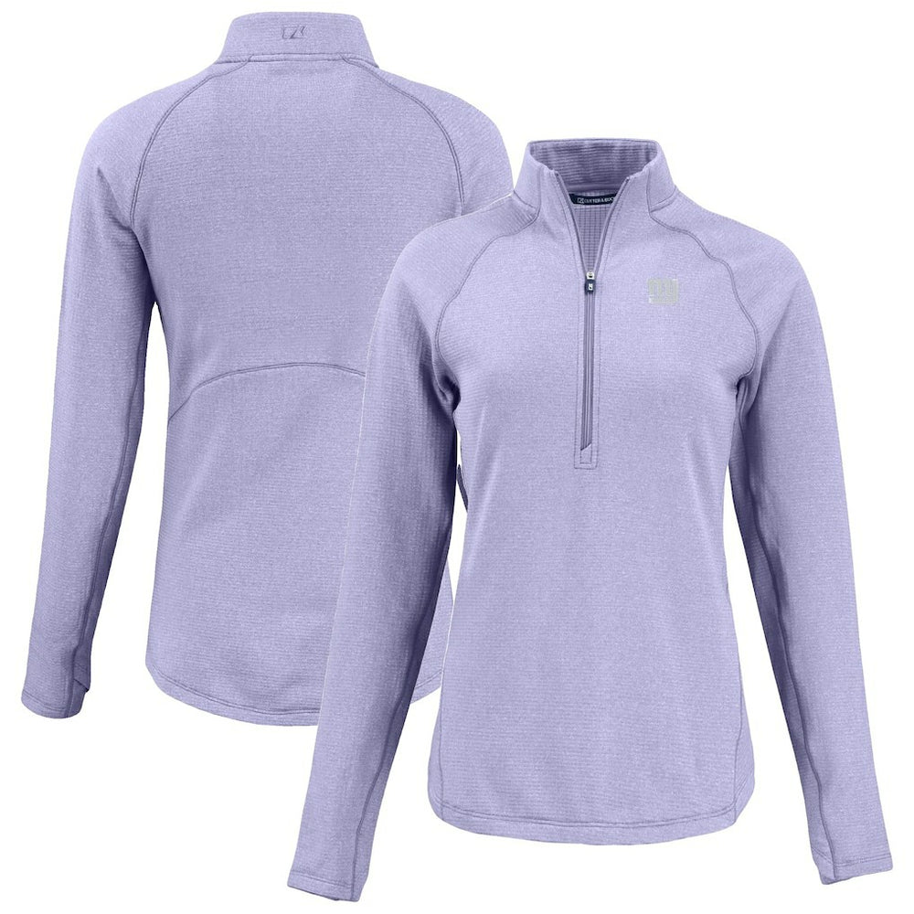 New York Giants Cutter & Buck Women's Peshastin Eco Fleece Recycled Half-Zip Top Purple - NFL
