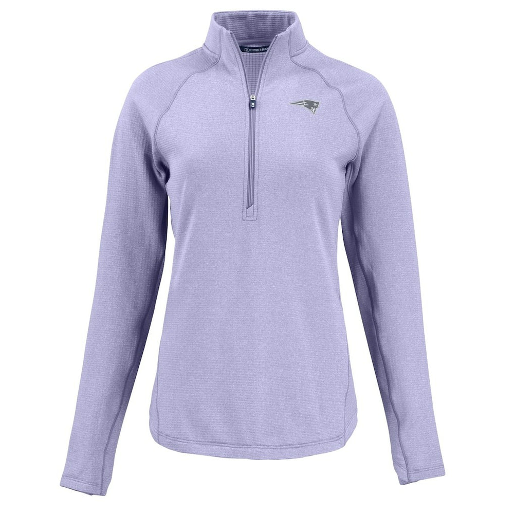 New England Patriots Cutter & Buck Women's Peshastin Eco Fleece Recycled Half-Zip Top Purple - NFL