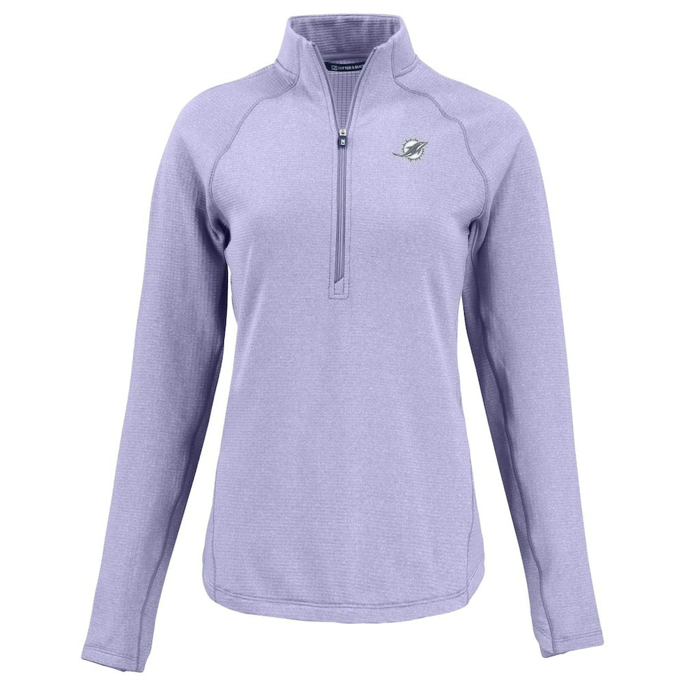Miami Dolphins Cutter & Buck Women's Peshastin Eco Fleece Recycled Half-Zip Top Purple - NFL