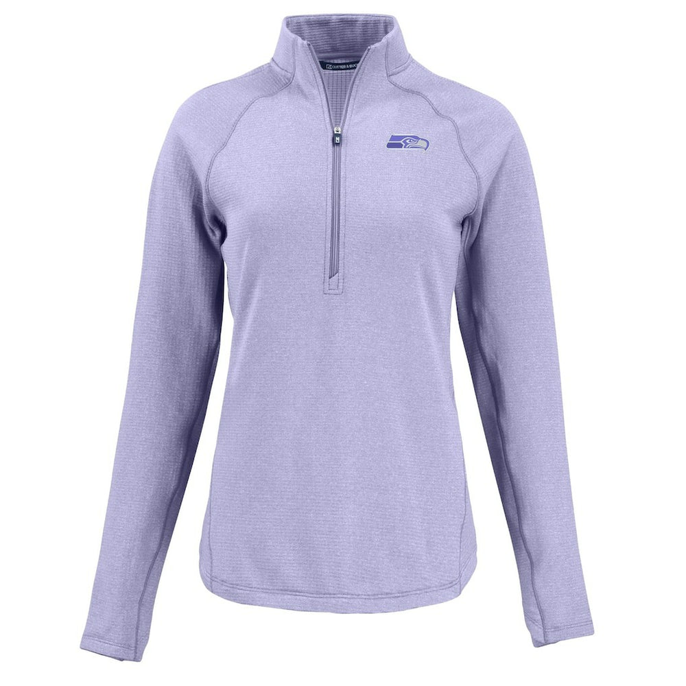 Seattle Seahawks Cutter & Buck Women's Peshastin Eco Fleece Recycled Half-Zip Top Purple - NFL