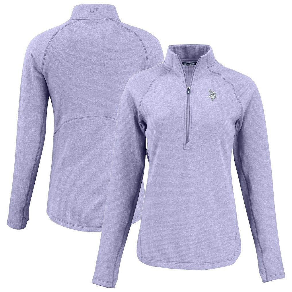 Minnesota Vikings Cutter & Buck Women's Peshastin Eco Fleece Recycled Half-Zip Top Purple - NFL