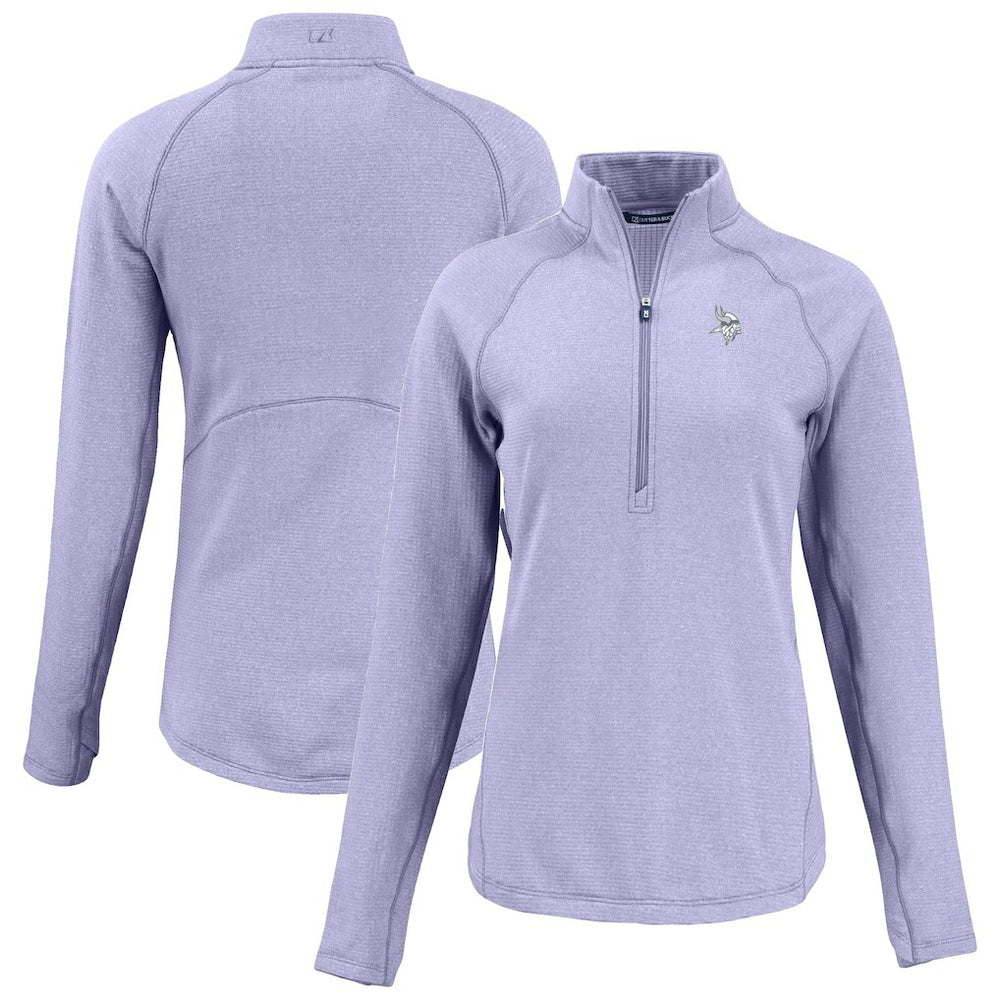 Minnesota Vikings Cutter & Buck Women's Peshastin Eco Fleece Recycled Half-Zip Top Purple - NFL