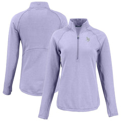 Minnesota Vikings Cutter & Buck Women's Peshastin Eco Fleece Recycled Half-Zip Top Purple - NFL