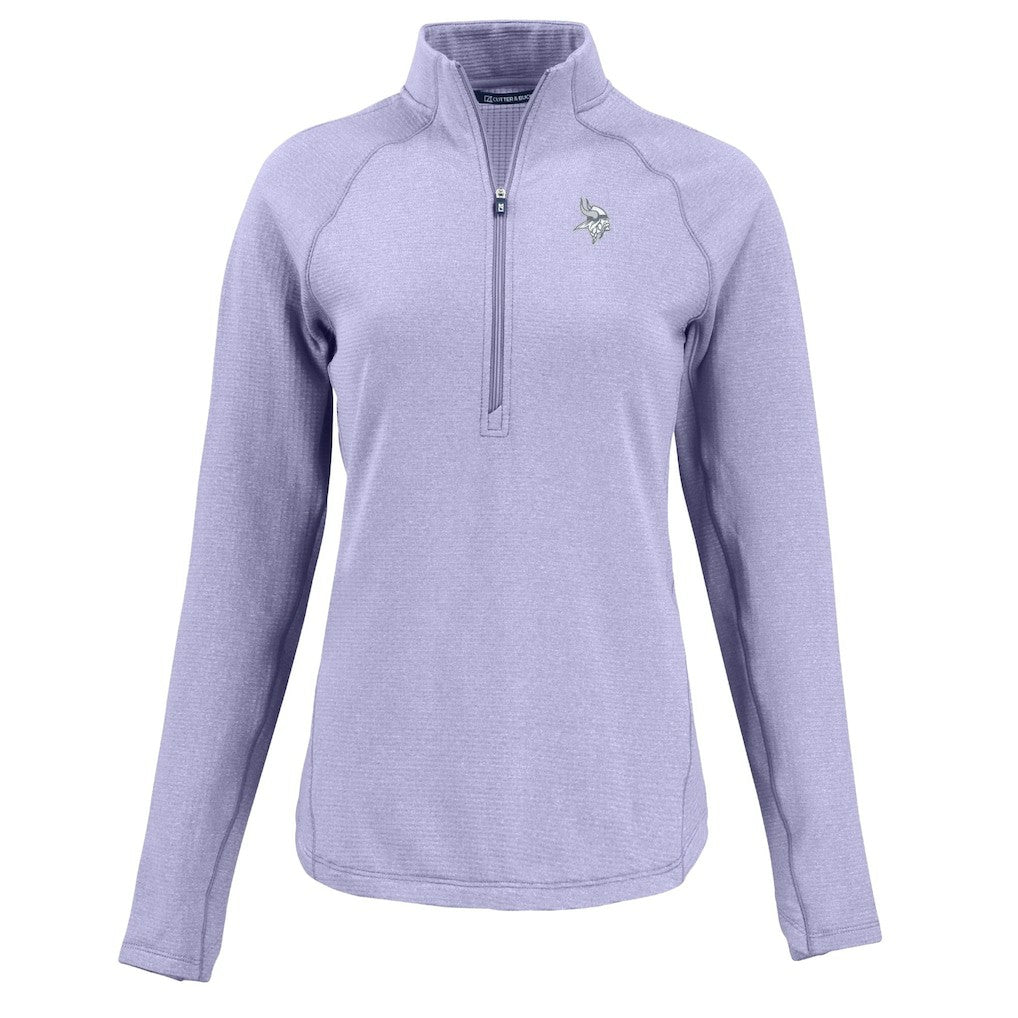 Minnesota Vikings Cutter & Buck Women's Peshastin Eco Fleece Recycled Half-Zip Top Purple - NFL