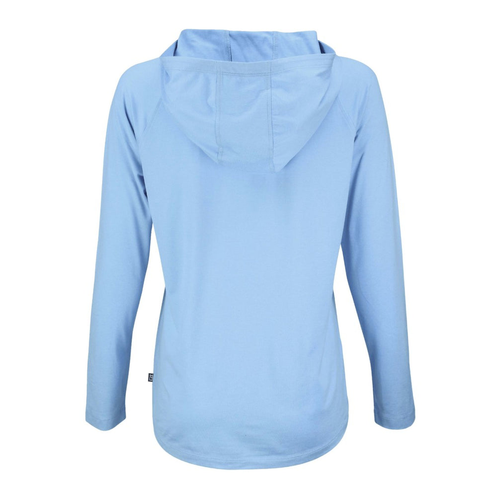 Denver Broncos Cutter & Buck Women's Coastline Epic Comfort Eco Recycled Long Sleeve Hoodie T-Shirt Powder Blue - NFL