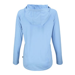 Denver Broncos Cutter & Buck Women's Coastline Epic Comfort Eco Recycled Long Sleeve Hoodie T-Shirt Powder Blue - NFL