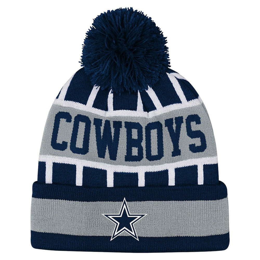 Dallas Cowboys Outerstuff Youth Go Fast Cuffed Knit Hat with Pom Navy - NFL