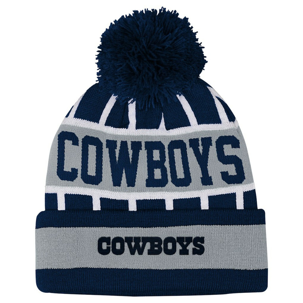 Dallas Cowboys Outerstuff Youth Go Fast Cuffed Knit Hat with Pom Navy - NFL
