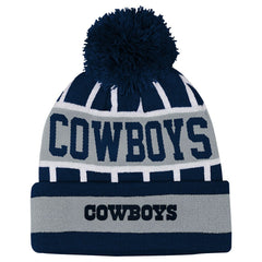 Dallas Cowboys Outerstuff Youth Go Fast Cuffed Knit Hat with Pom Navy - NFL
