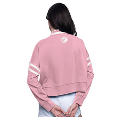 Miami Dolphins Starter Women's Power Play Cropped Pullover Sweatshirt Pink - NFL