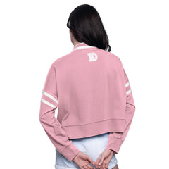 Denver Broncos Starter Women's Power Play Cropped Pullover Sweatshirt Pink - NFL
