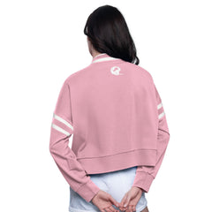 Detroit Lions Starter Women's Power Play Cropped Pullover Sweatshirt Pink - NFL