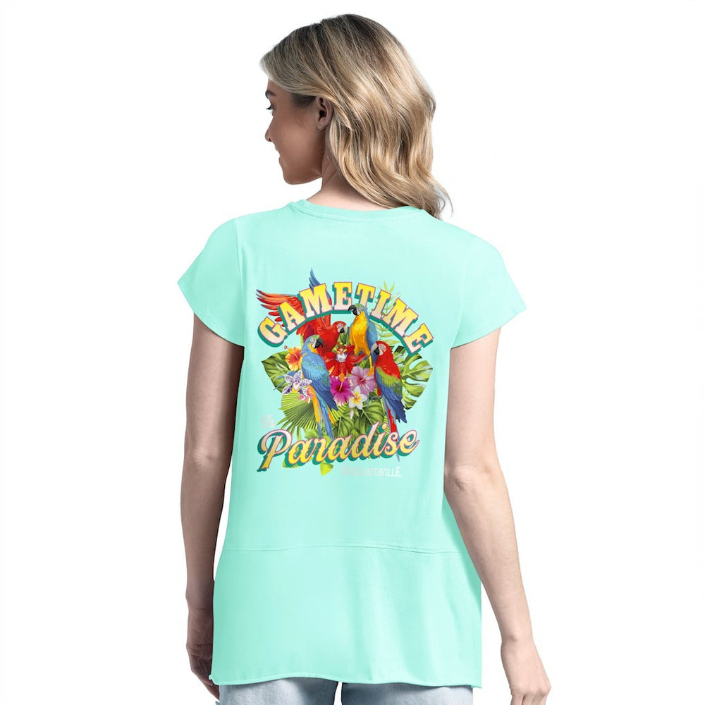 Green Bay Packers Margaritaville Women's Gametime Is Paradise T-Shirt Mint - NFL