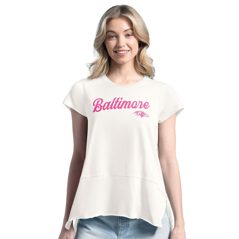 Baltimore Ravens Margaritaville Women's Gametime Is Paradise T-Shirt Cream - NFL