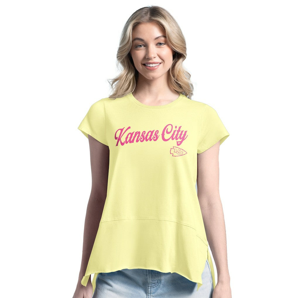 Kansas City Chiefs Margaritaville Women's Gametime Is Paradise T-Shirt Yellow - NFL