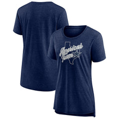 Dallas Cowboys Women's First Down Distressed Tri-Blend T-Shirt Navy - NFL