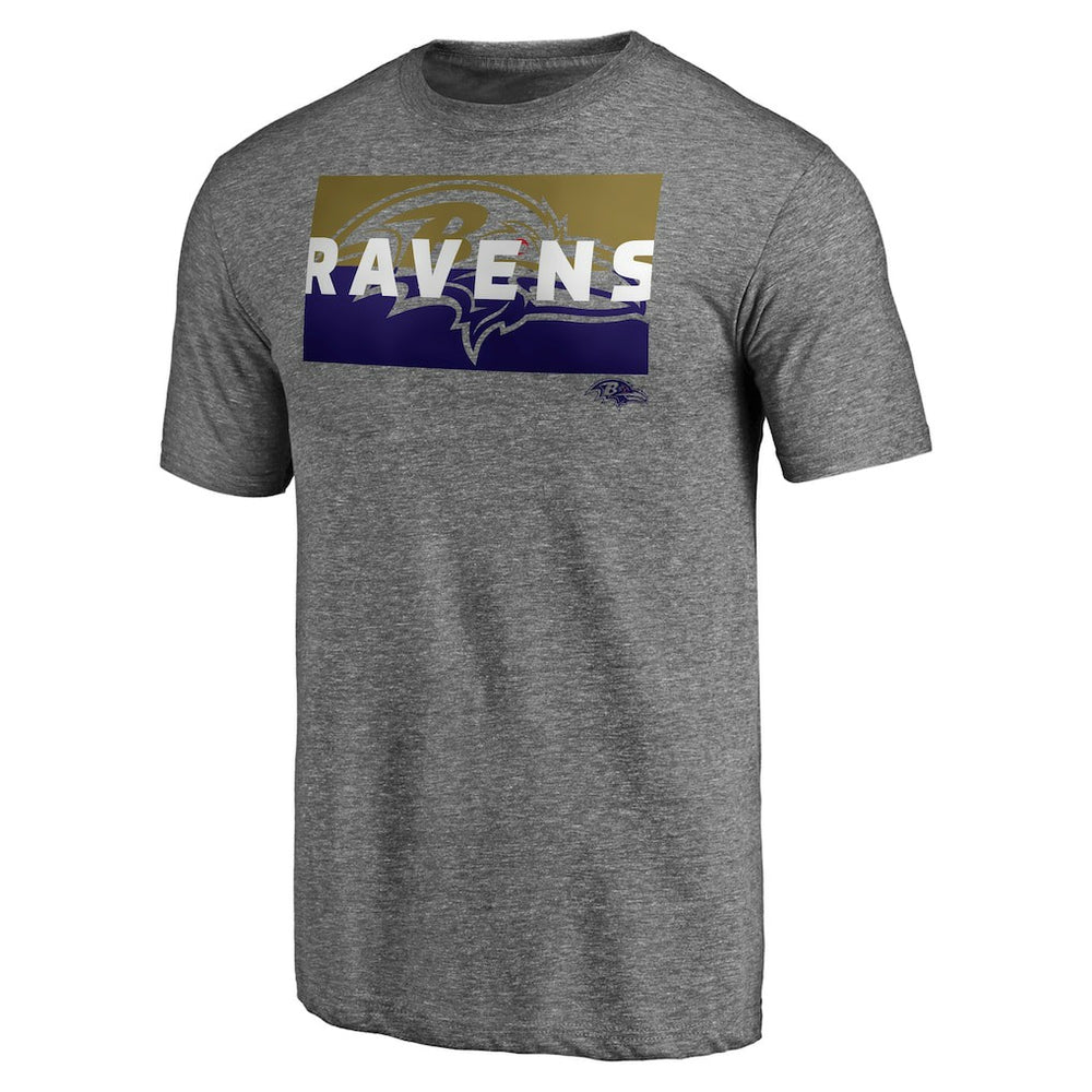 Baltimore Ravens Square Off Tri-Blend T-Shirt Heather Gray - NFL