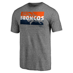 Denver Broncos Square Off Tri-Blend T-Shirt Heather Gray - NFL