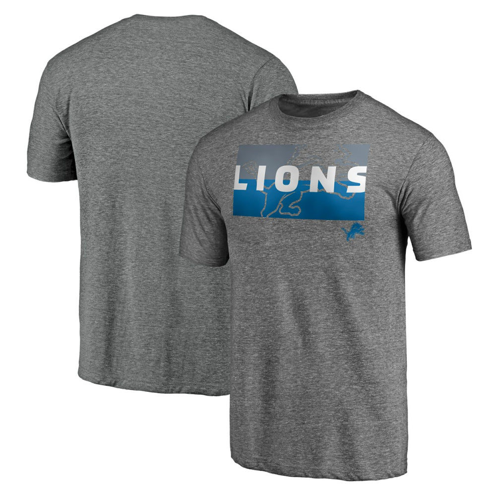 Detroit Lions Square Off Tri-Blend T-Shirt Heather Gray - NFL