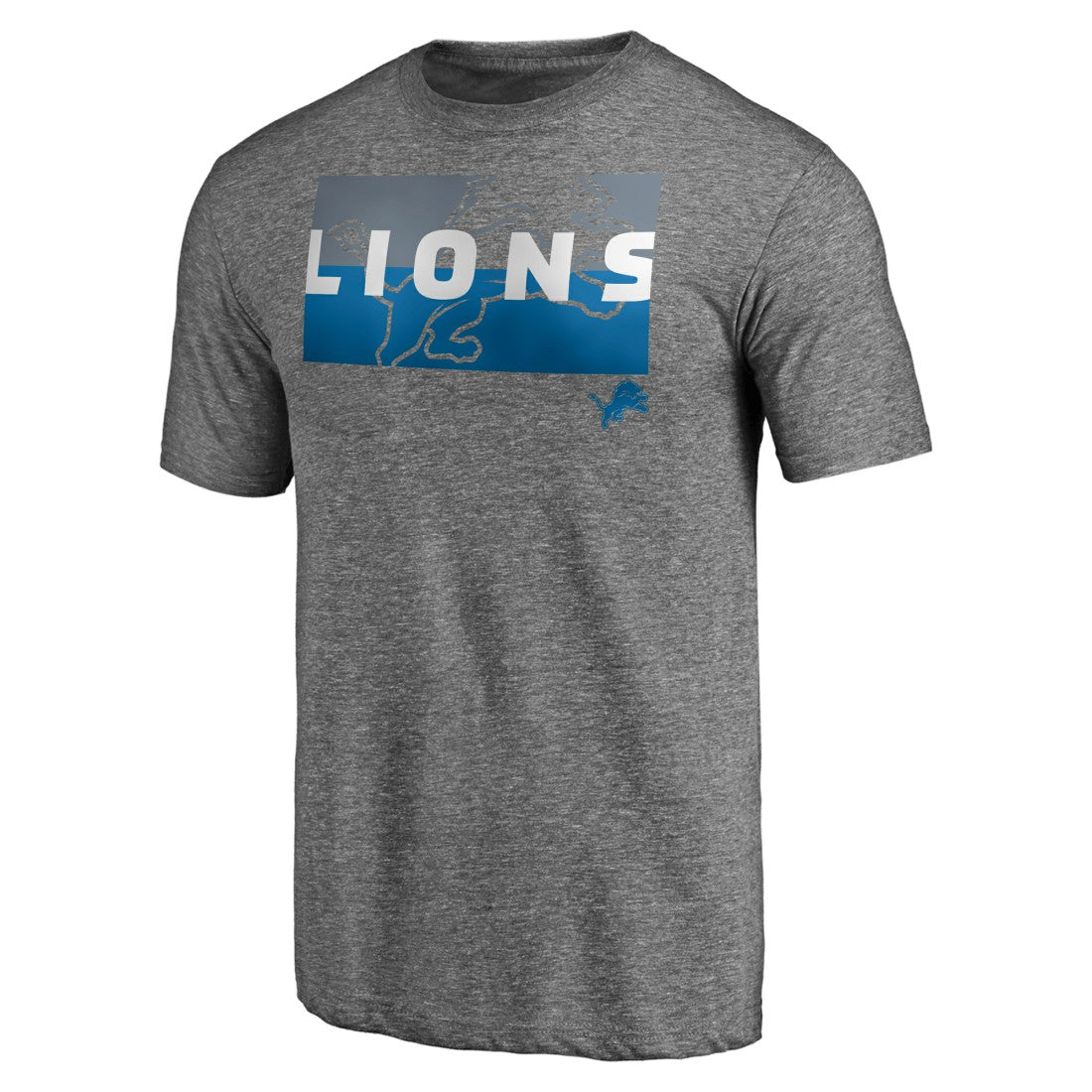 Detroit Lions Square Off Tri-Blend T-Shirt Heather Gray - NFL